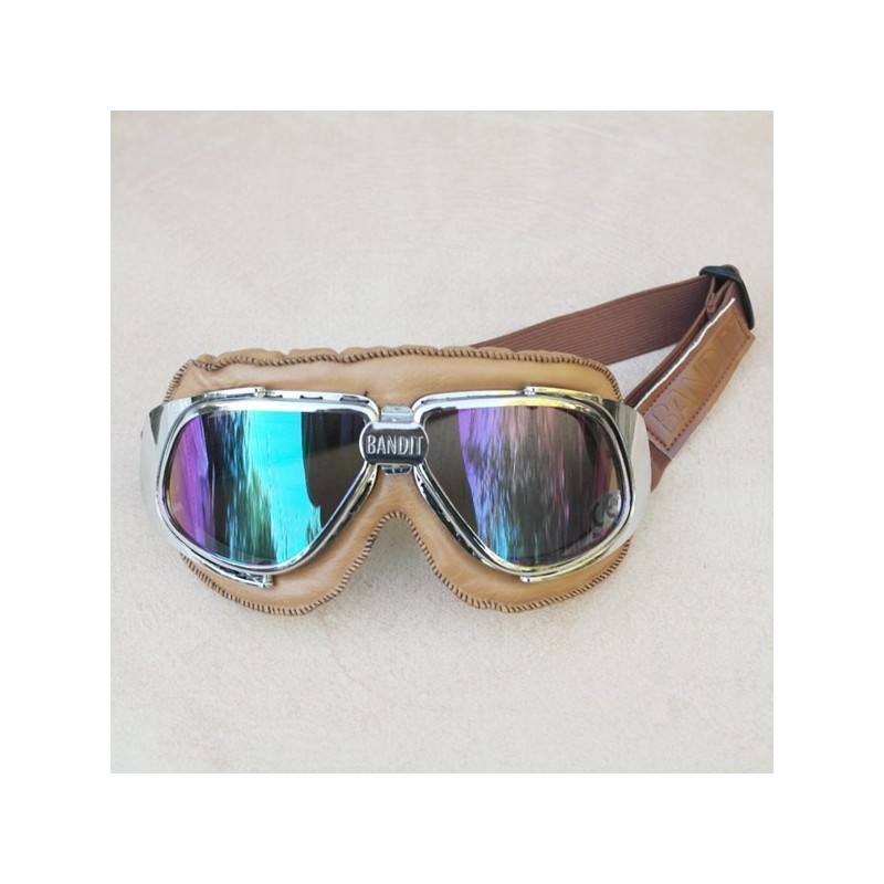 Gafas BANDIT Beige con cristales espejados multicolor