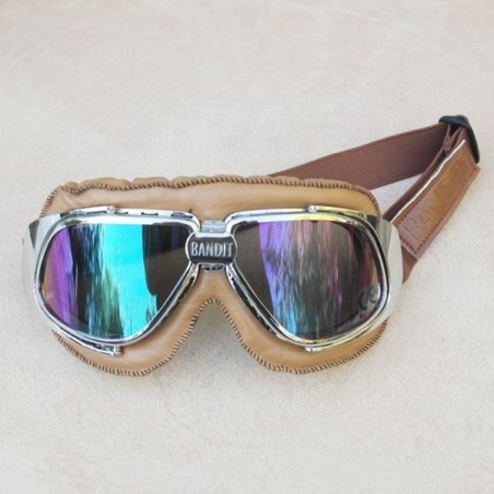 Gafas BANDIT Beige con cristales espejados multicolor