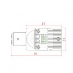 LED 6V 24/48W zócalo BA 15 D 3000K